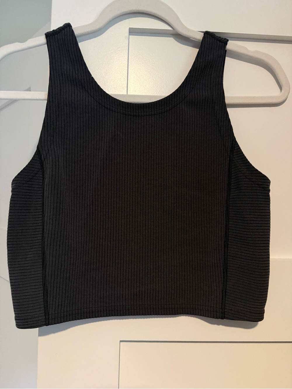Lululemon Black Ribbed Crop Tank Top
